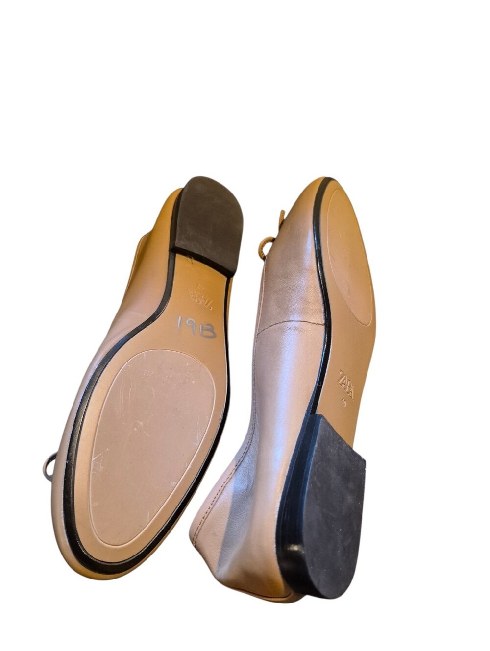 Zara Women's Ballet Flats in Cognac Brown Classic Home Or Office. 100% Leather - Picture 11 of 11